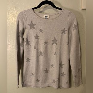 Old Navy Size XS Grey with Sparkly Stars Sweater